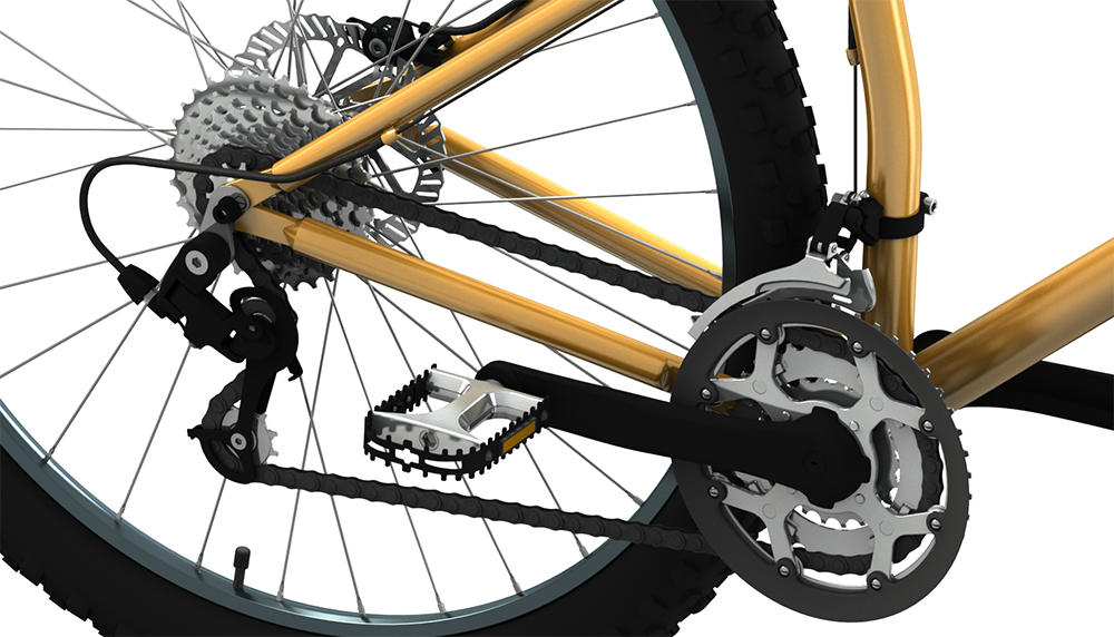 Фрагмент модели велосипеда в системе T-FLEX